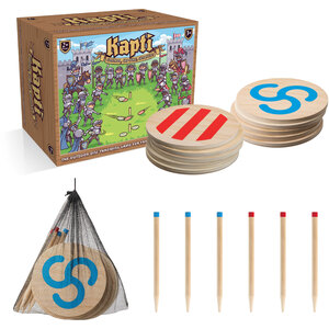 Grasshopper Games Kapti Garden Game, 100 FSC Wooden Outdoor Disc Throwing Game
