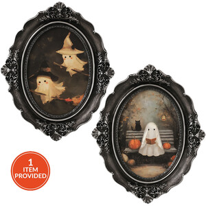 Spooky Ornate Hand Painted Plaque