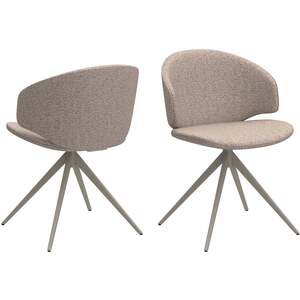 Valley Boucle Swivel Dining Chair with Spiral Steel Base