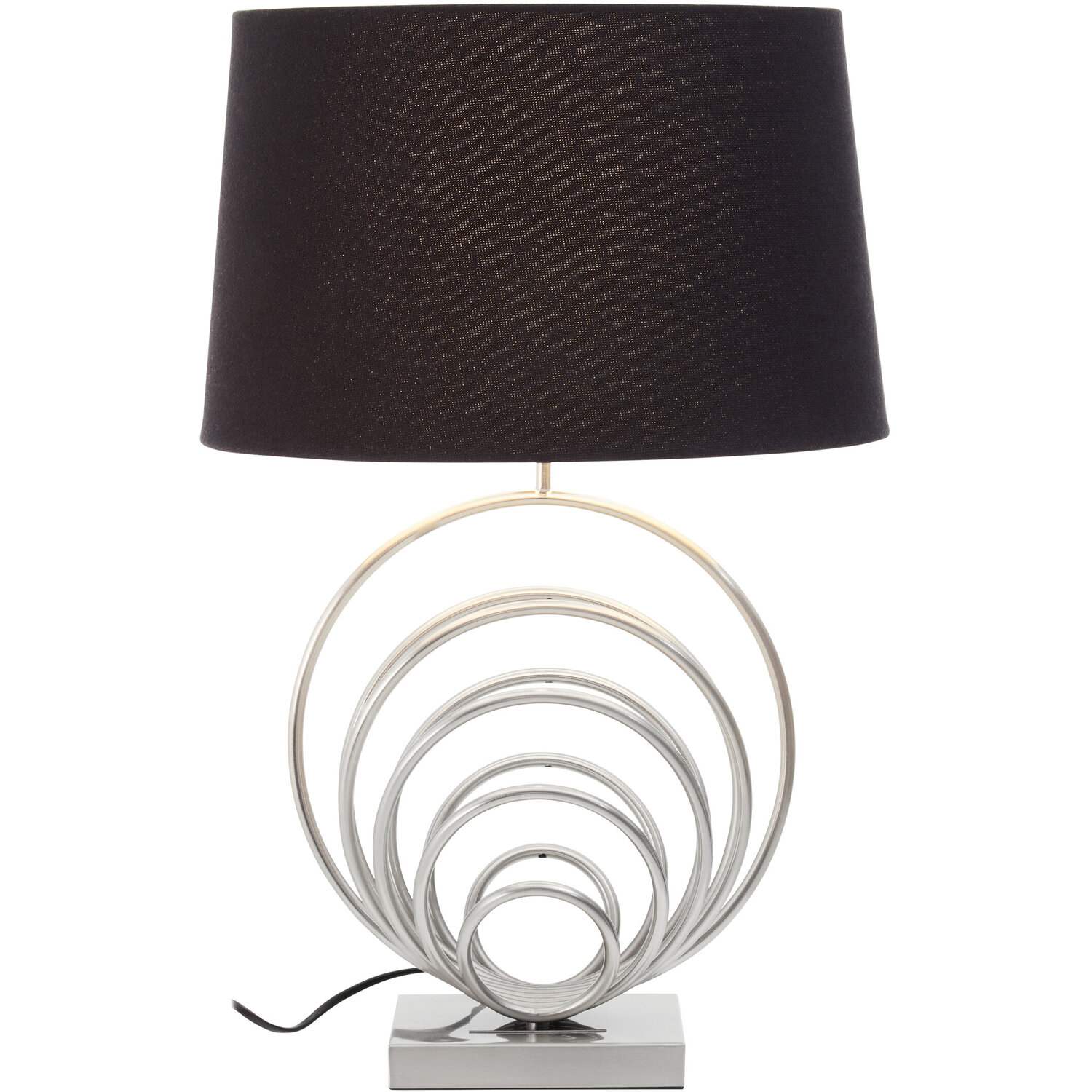 Zayda Brushed Chrome Sphere Table Lamp - Silver