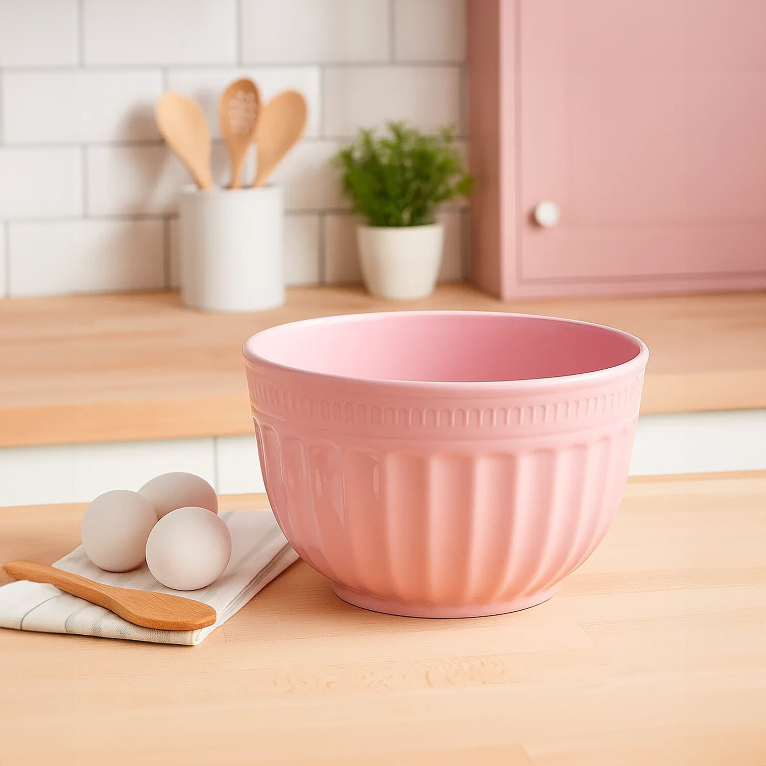 Image of Alden Melamine Medium Pink Mixing Bowl&hellip;