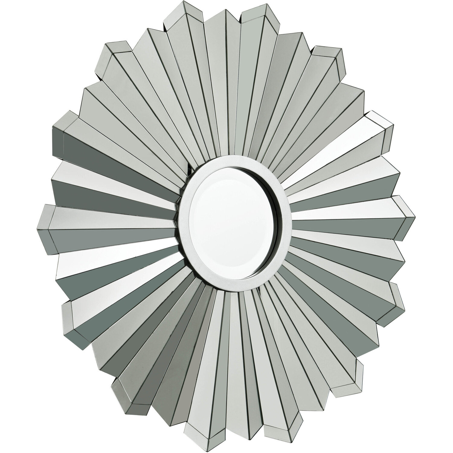 Templar Spoke Pewter Finish Wall Mirror - Silver