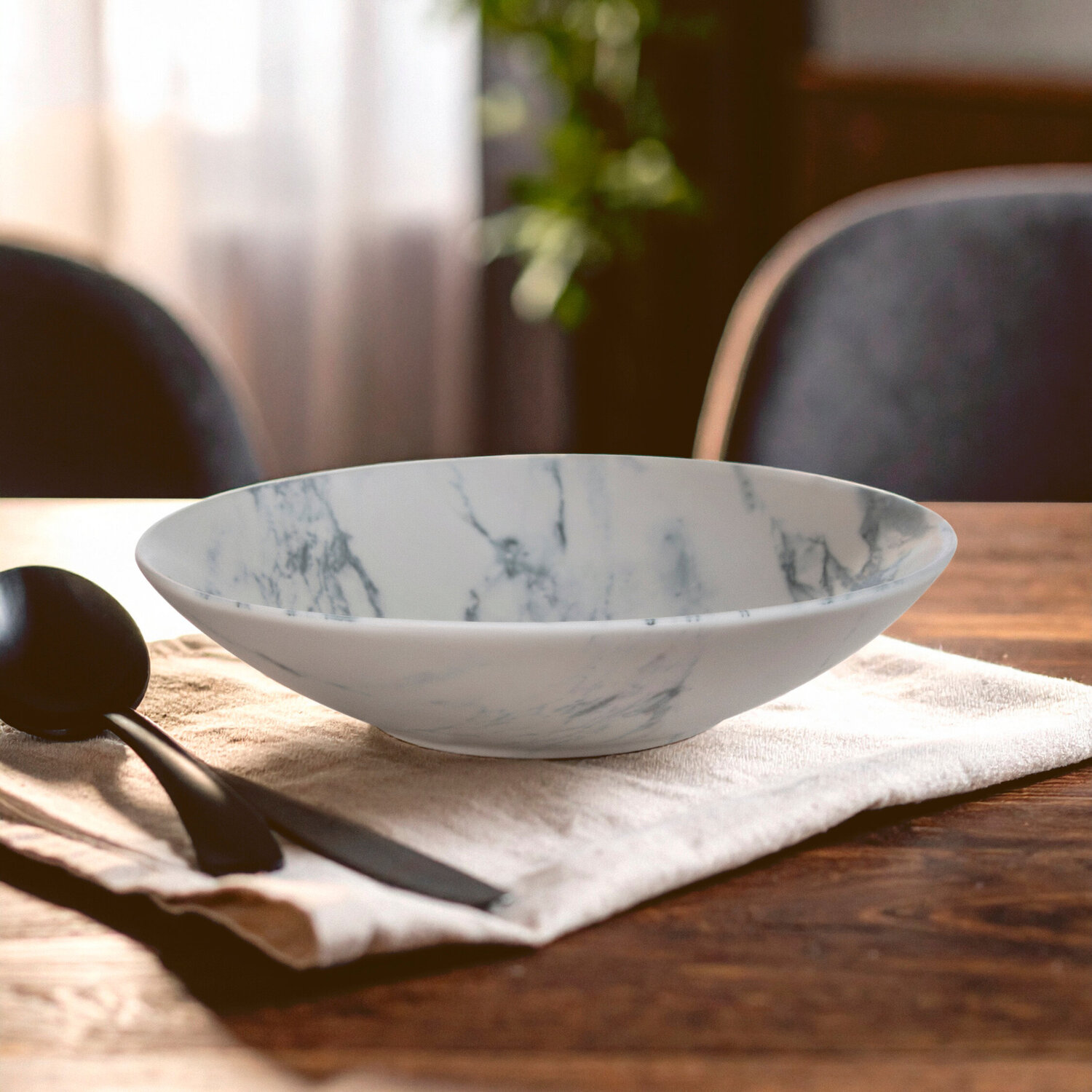 Marble Luxe Soup Bowl - White