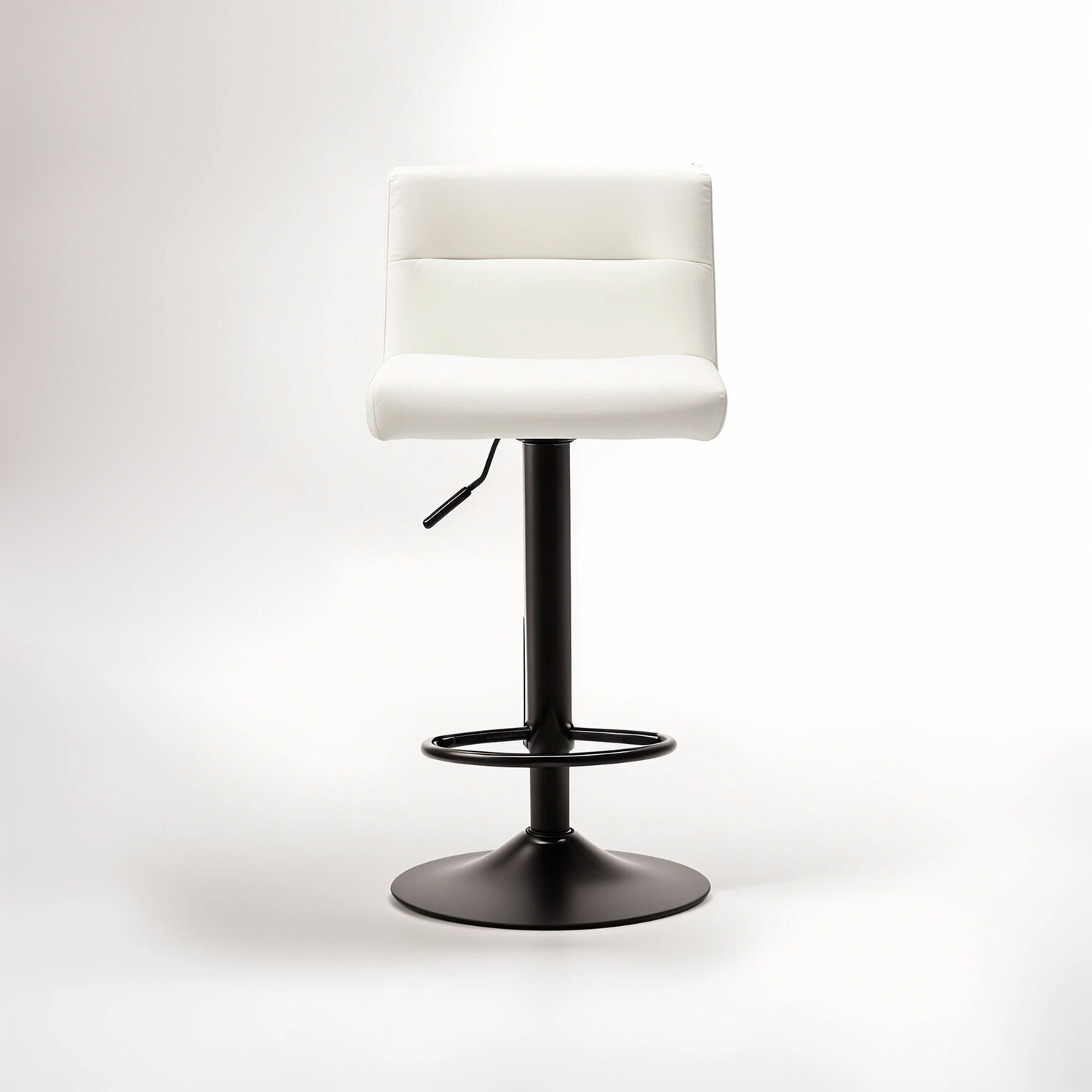Baina White Leather Effect Bar Stool - White