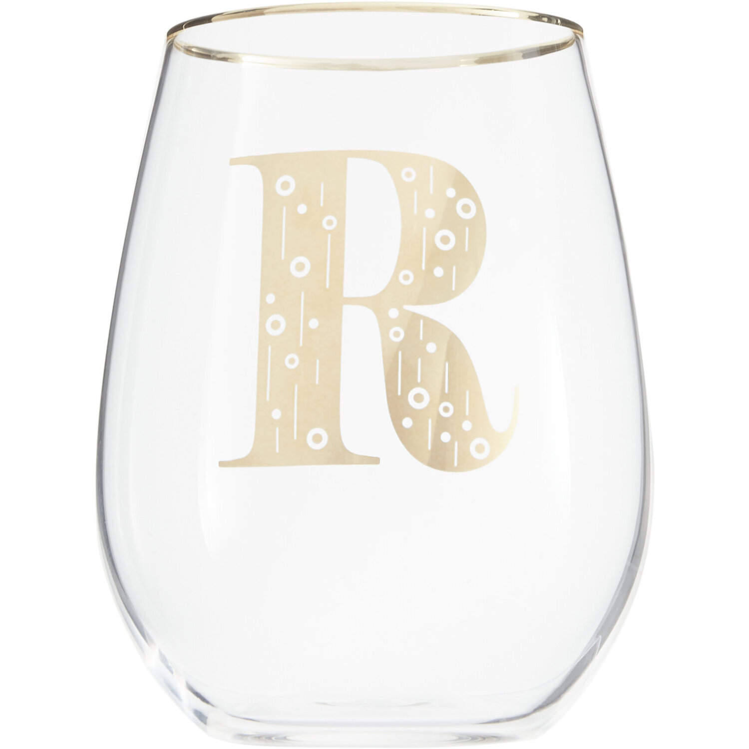 Claro Letter R Curved Tumbler - Transparent