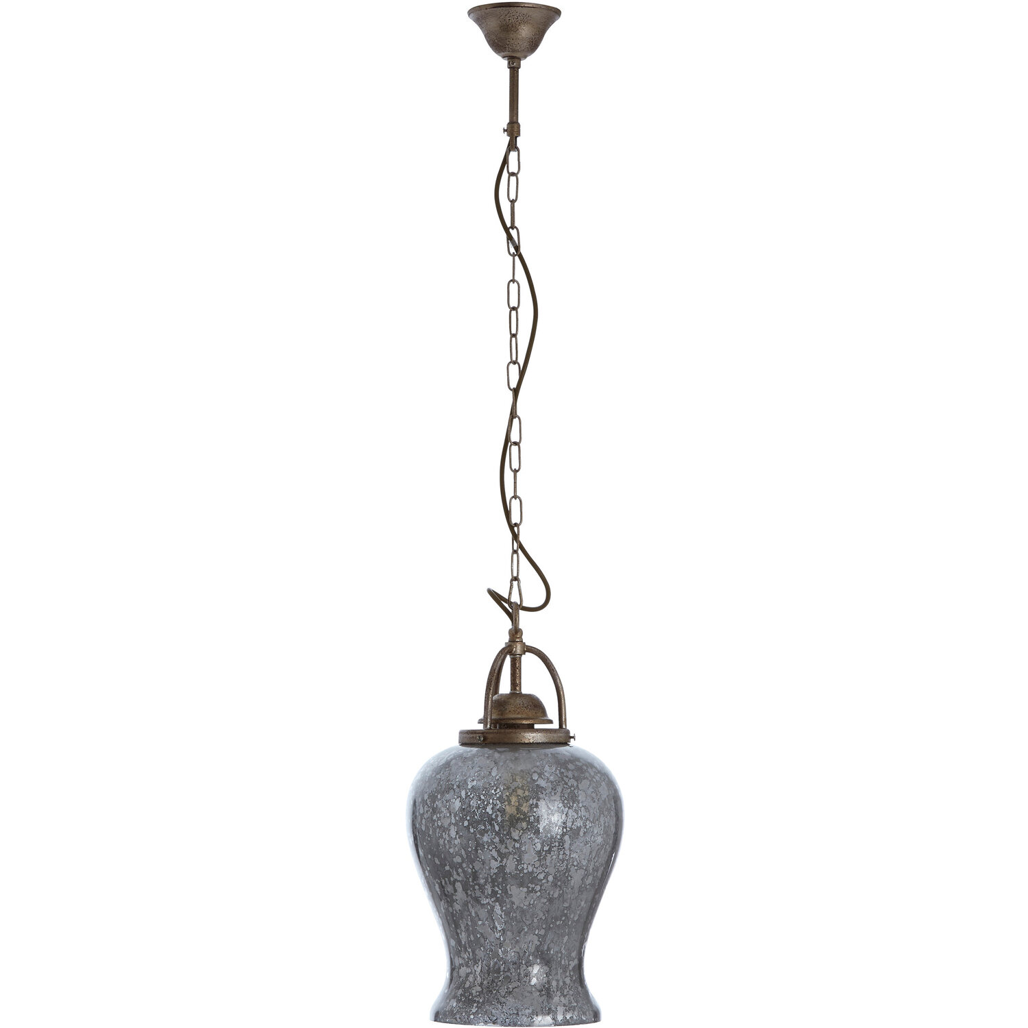 Terina Antique Silver Finish Pendant Light. - Silver