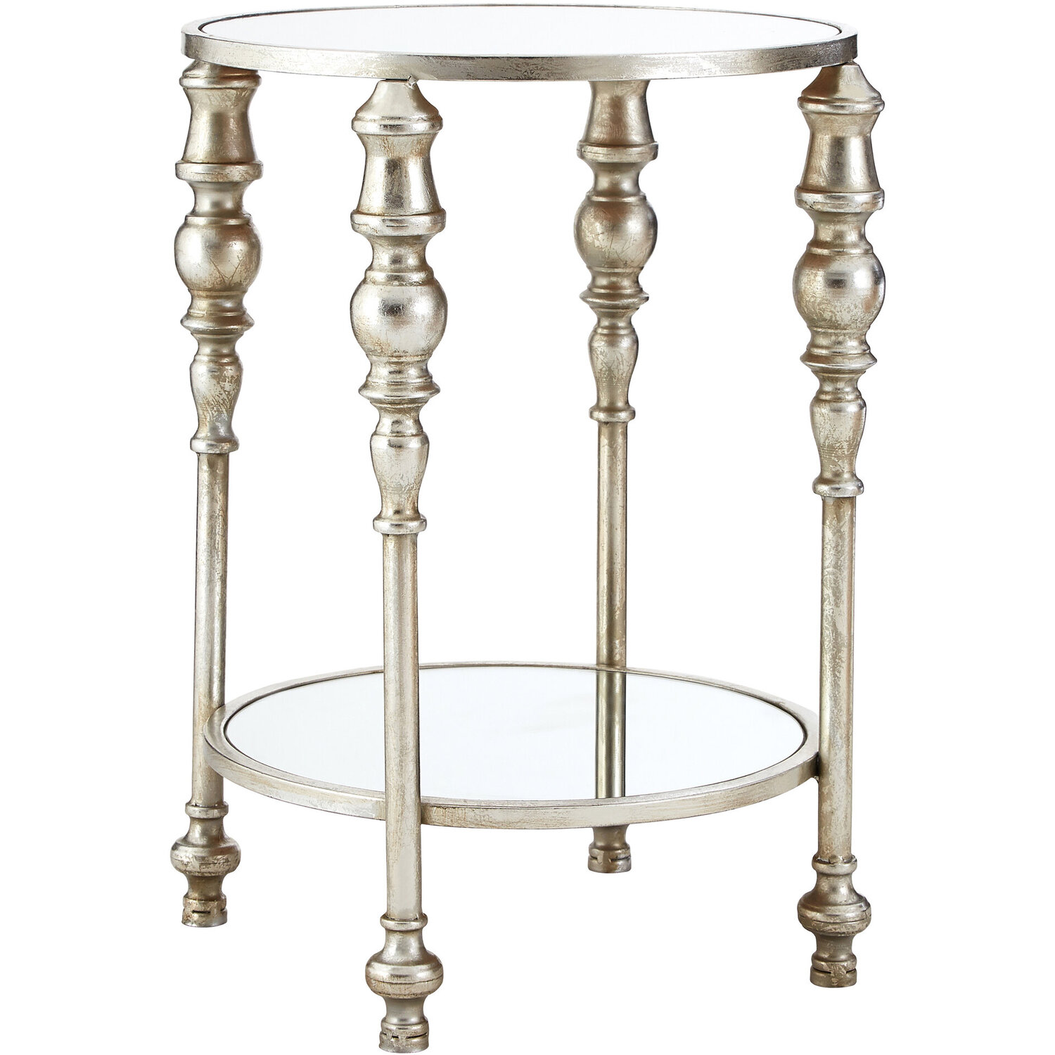 Marcia Two Tier Side Table - Silver