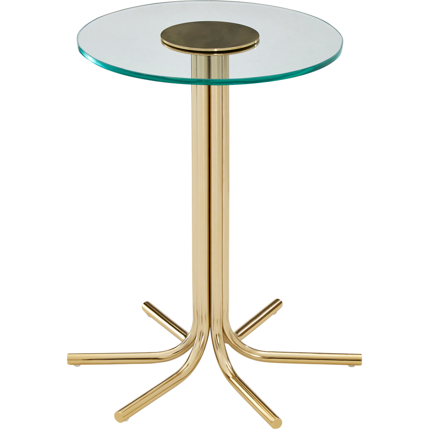 Miley Side Table With Glass Top - Gold