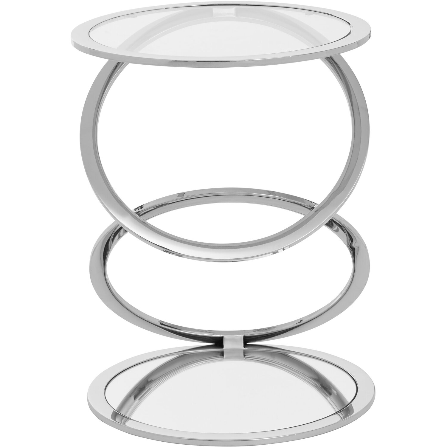 Oria Clear Glass End Table - Silver