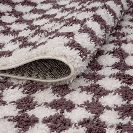 The Rugs Moodi Checkerboard Design Patterned Shaggy Runner