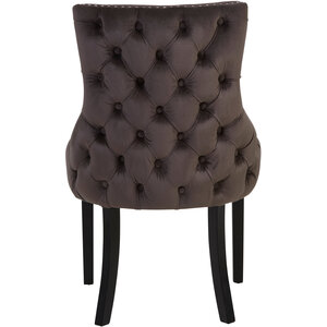 Kensington Townhouse Grey Velvet Button Tufted Dining Chair