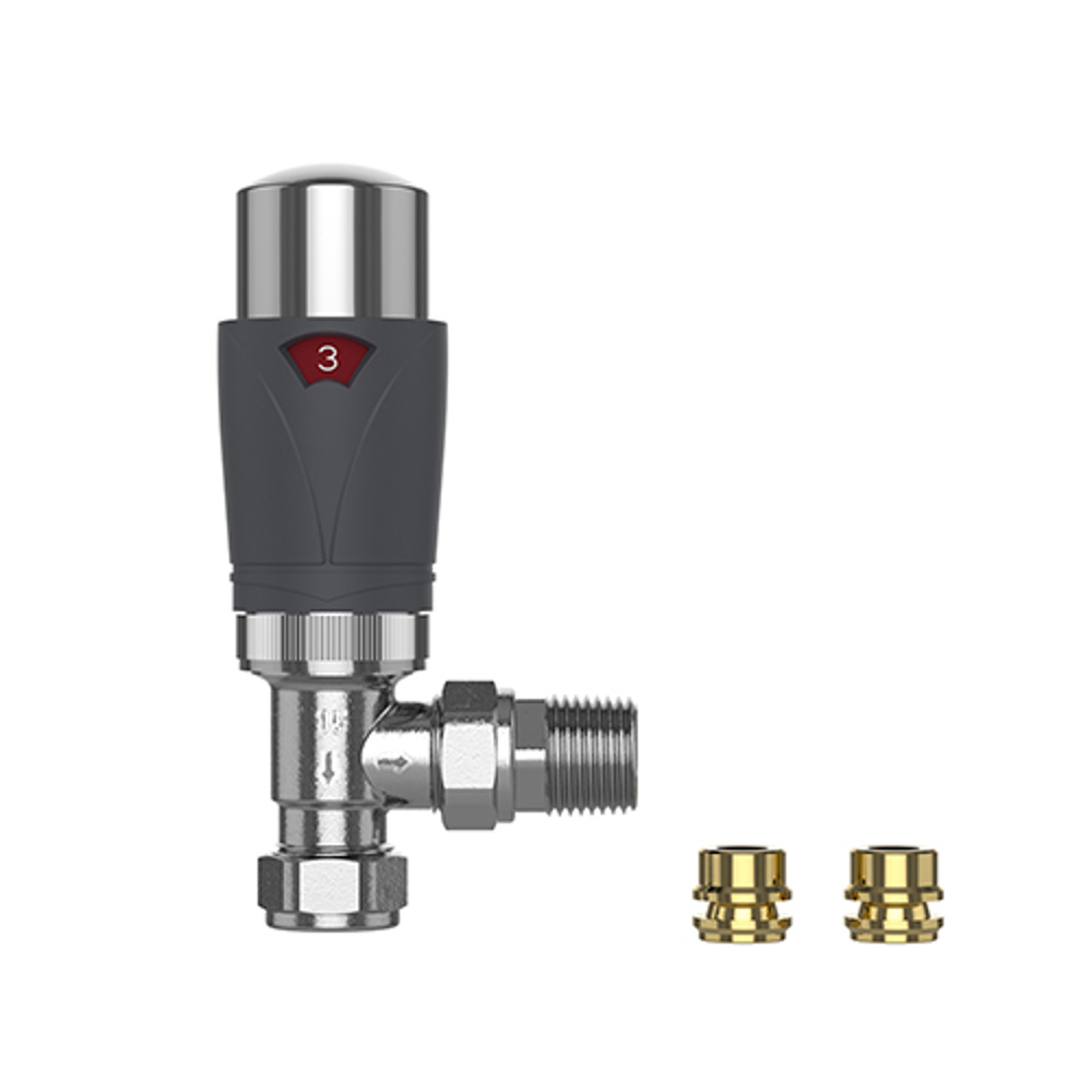 Pro Plus Angled Trv 8/10/15Mm - Anthracite - Trv For Radiators - Grey