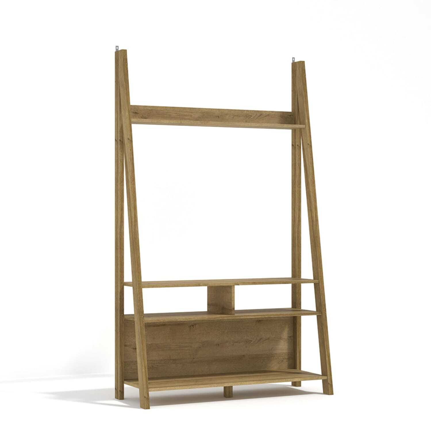 Athy Ladder TV Unit wth Shelves - Brown