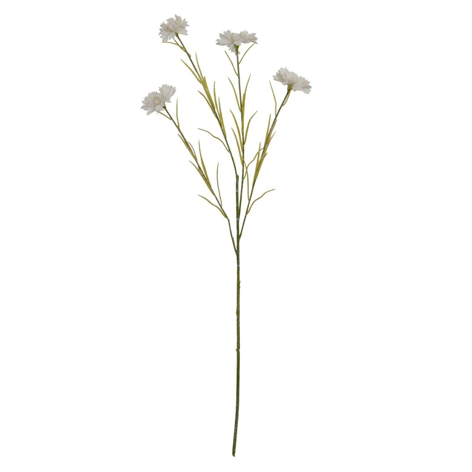Set of 3 Artificial Cornflower Stems - White