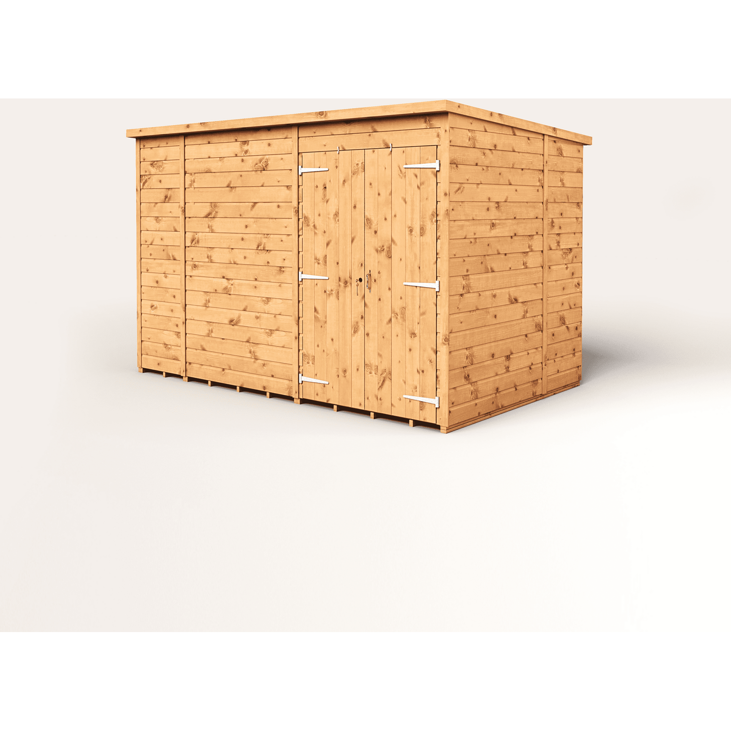 Empire 10x6 Modular Pent Garden Shed with a Double Door - Brown