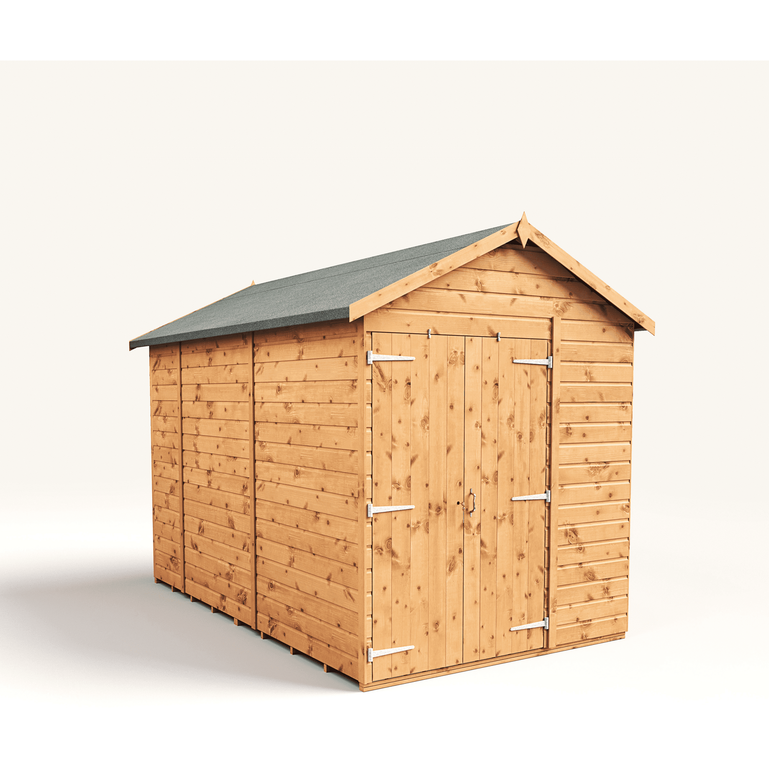 Empire Sheds 6 x 10ft Double Door Apex Garden Shed - Tongue and Groove Wooden - Brown - Image 4