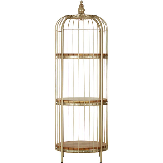 Mantis 3 Tier Champagne Gold Birdcage Shelf Unit