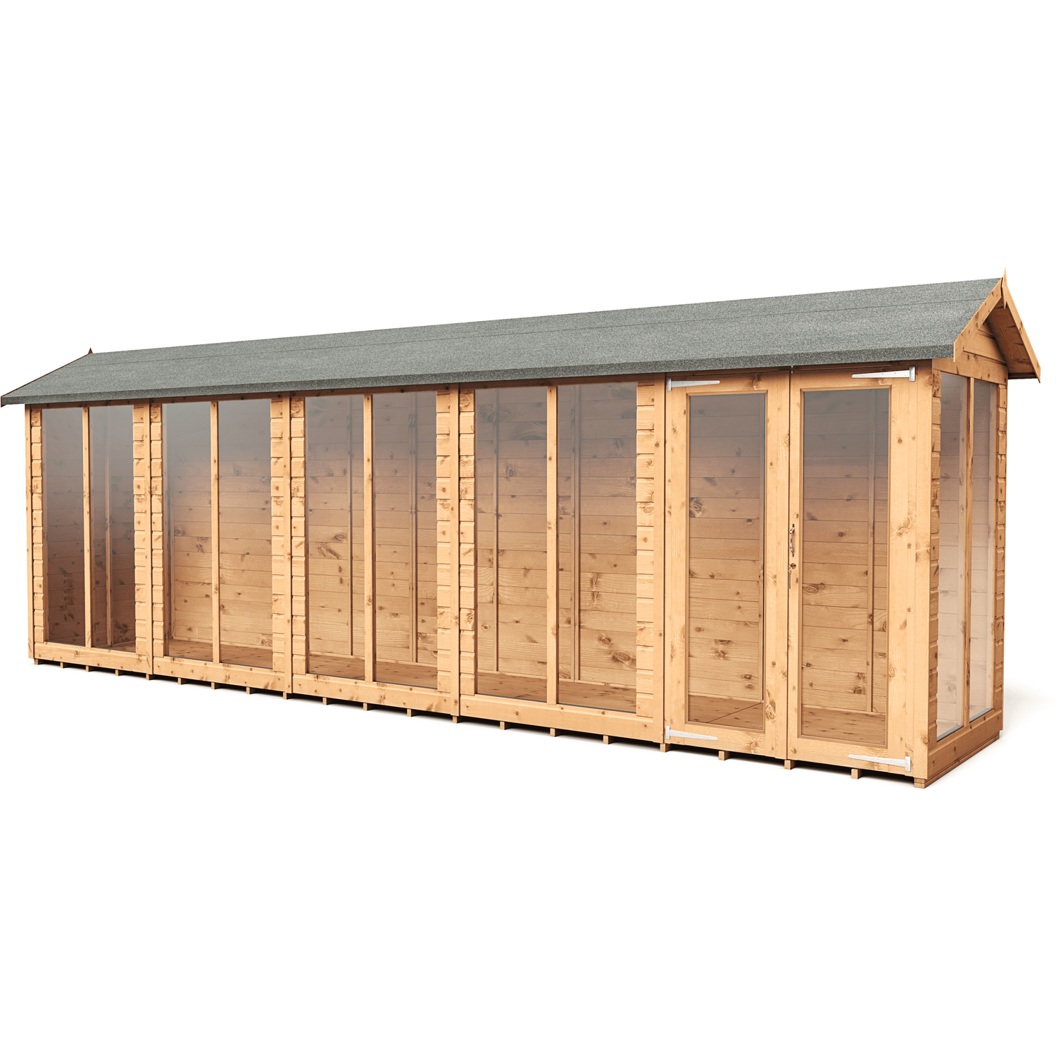 Empire 4x20 Apex Summerhouse with a Double Door - Brown