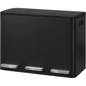 SONGMICS Black 3 Compartment Pedal Bin