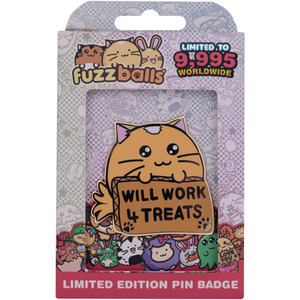 Fuzzballs Whisky Will Work 4 Treats Pin Badge