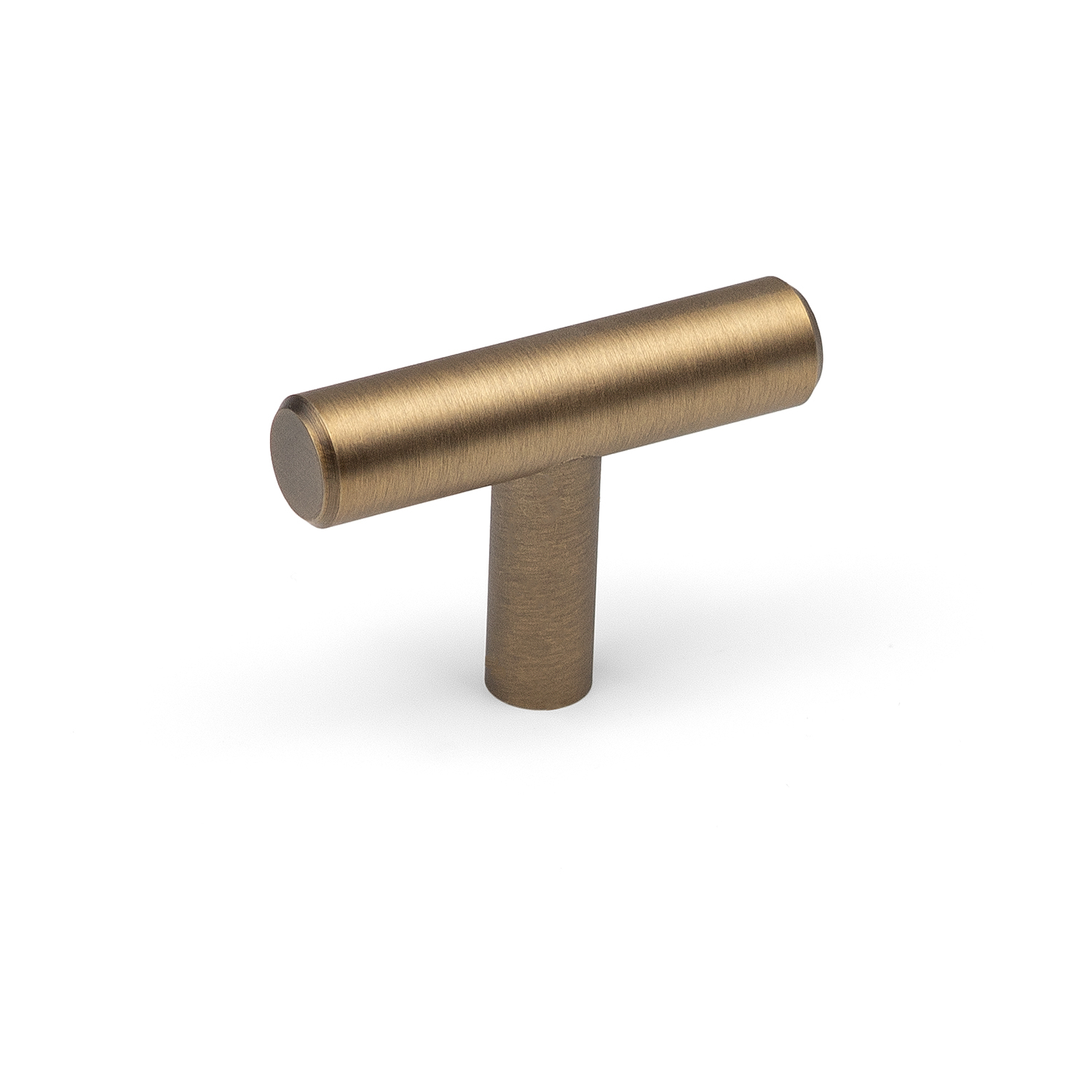 50Mm Antique Brass T-Bar Knob Brushed Slimline Pull - Image 3