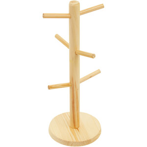 Nolan Pine Wood 6 Cup Mug Tree