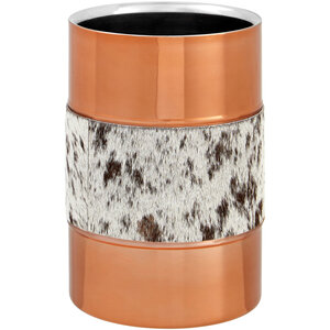 Albany Copper Finish and Hair on Leather Wine Cooler