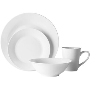 Elmira 16 Pieces White Porcelain Dinner Set