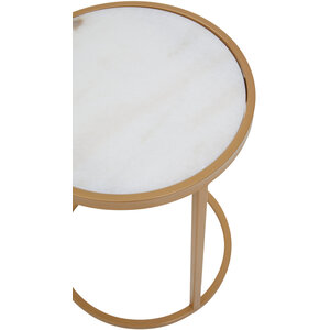 Colva White Marble and Gold Set Of Two Nesting Tables