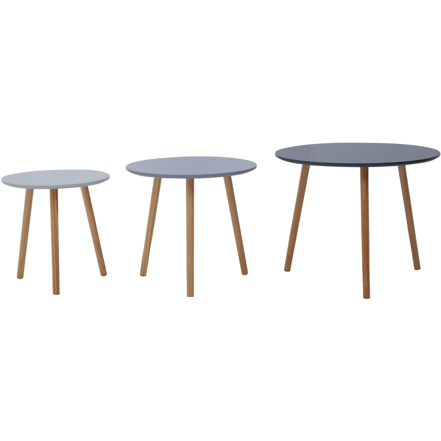 Nostra Set Of 3 Round Tables - Grey