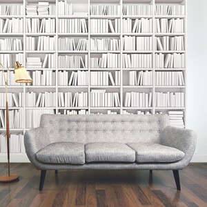 Library White Wall Mural
