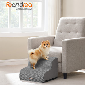 2-Step Dog Stairs, Waffle-Patterned Corduroy Dog Steps