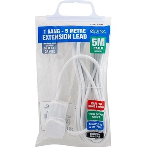 1 Gang Way Extension Socket Lead Cable Electric 13a Mains Power Adaptor Neon 5m