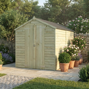10ft x 6ft Overlap Apex Windowless Wooden Garden Shed