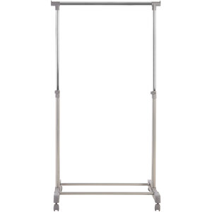 Ralesi Grey and Chrome Finish Clothes Hanging Rail with Wheels