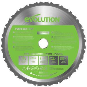 Evolution FURY Multi-Purpose TCT Circular Saw Blade 255 x 25.4mm x 24T