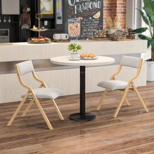 Set of 2 Wooden Upholstered Dining Chairs