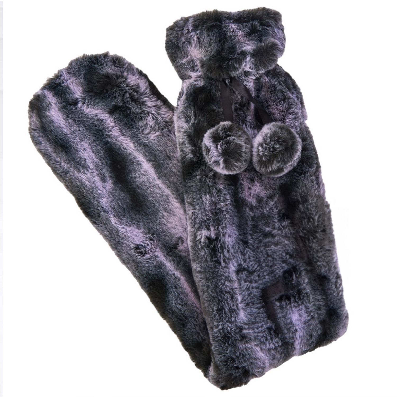 K Collection Extra Long 2L Hot Water Bottle And Cover - Charcoal