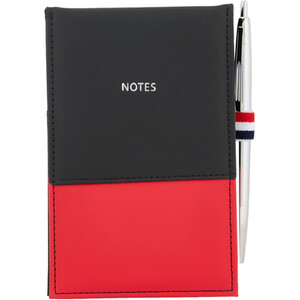 Red and Black Stripe Notebook and Pen