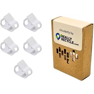 Tube Clamps, 5 pack, white. ReallyRecycle
