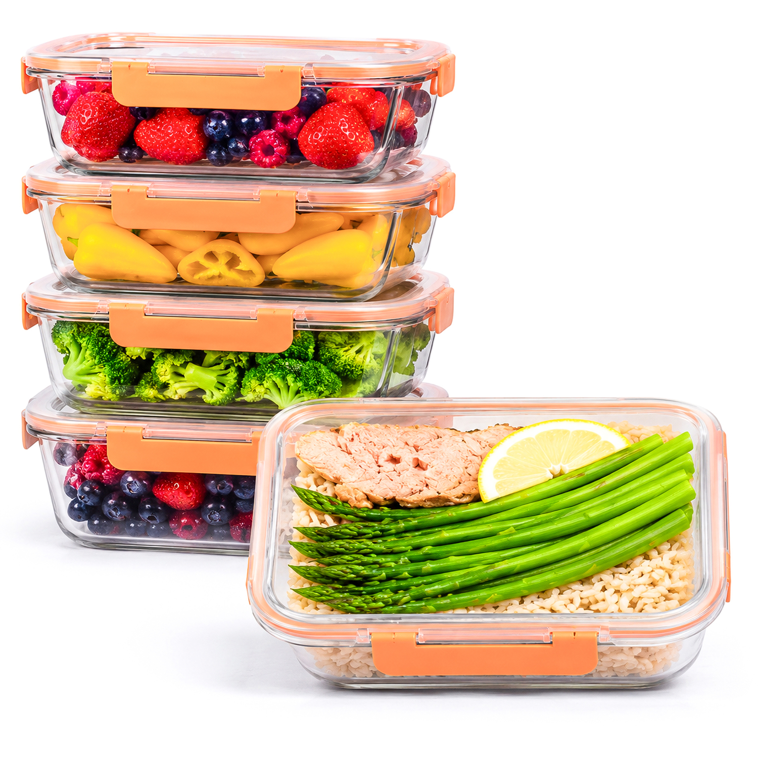 Innoteck Glass Storage Set Airtight Leak Proof Meal Prep Containers