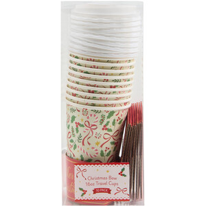 Pack of 10 Christmas Bow Travel Cups