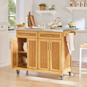Extendable Kitchen Storage Trolley Island