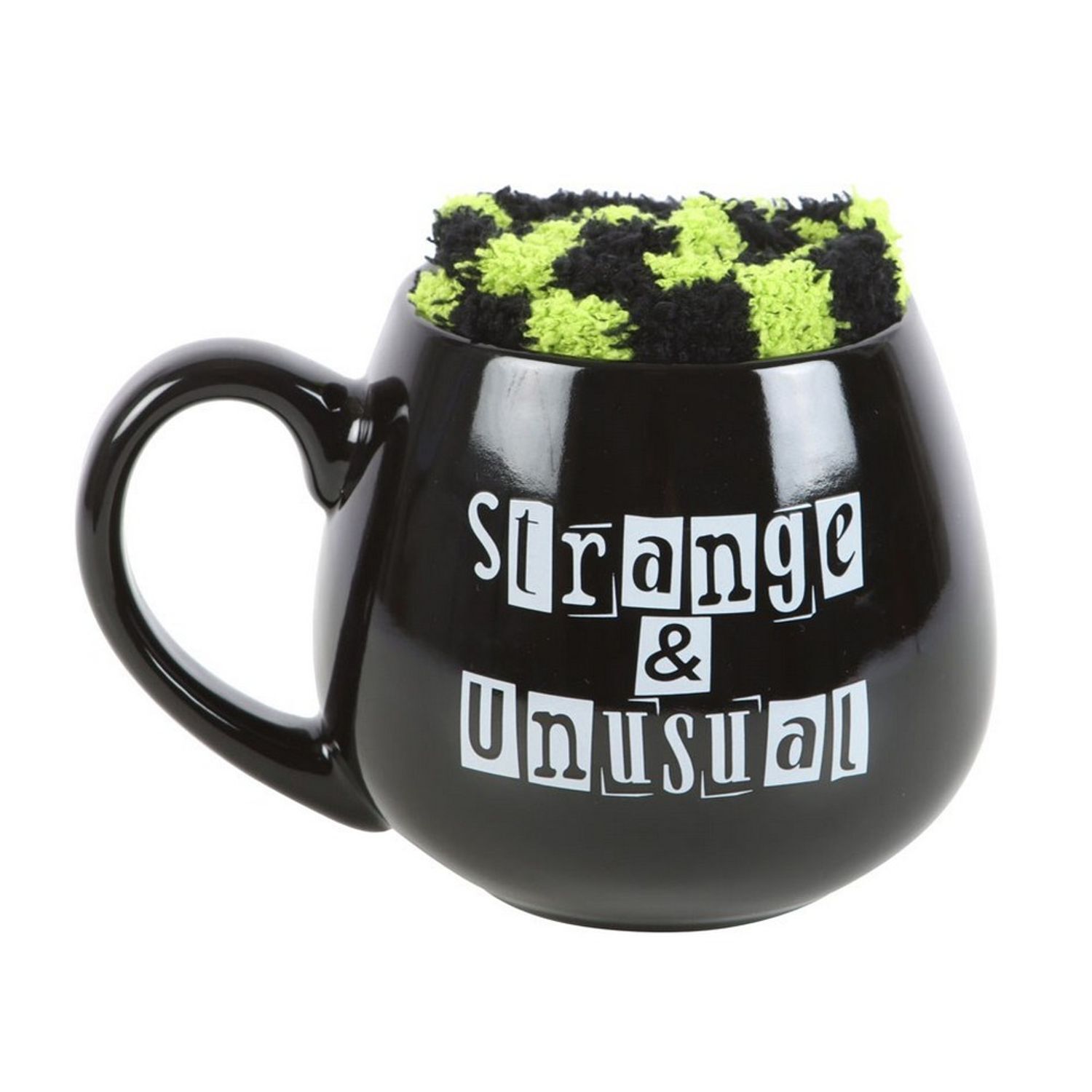 Something Different Strange And Unusual Mug And Sock Set - Black/Green