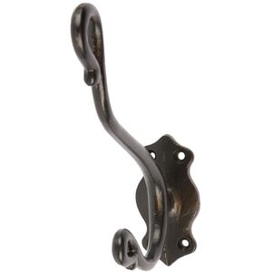 Curly Hat & Coat Hook - W40mm x H140mm - Black - Pack of 5