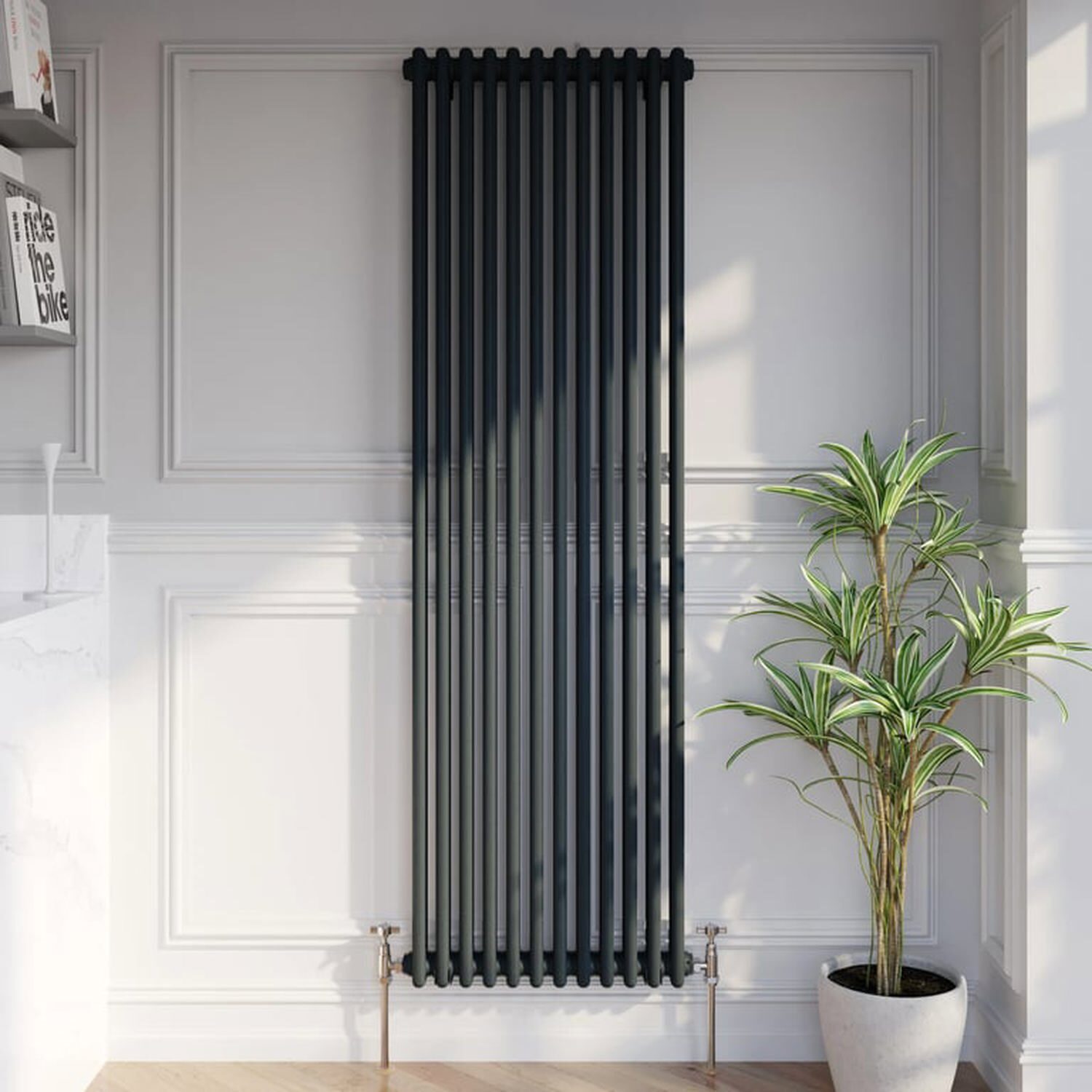 Temprazo Traditional Colosseum Double Bar Column Radiator Anthracite 300 X 1190Mm - Anthracite / 1800Mm / 70Mm / 560Mm