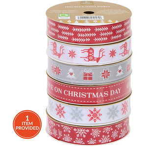 Thin Red and White Ribbon