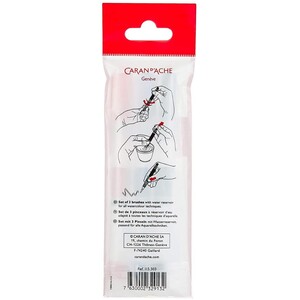 Caran d'Ache Water Brush Pack of 3 - Large, Medium & Fibre Tips (Ref 0115-201/202/203)