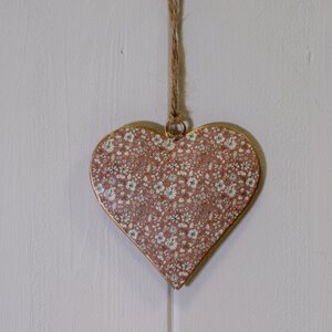 Delightful Pink Metal Hanging Heart