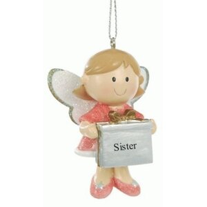 Fairy personalised Christmas tree decoration 'Sister' by Suki Gifts